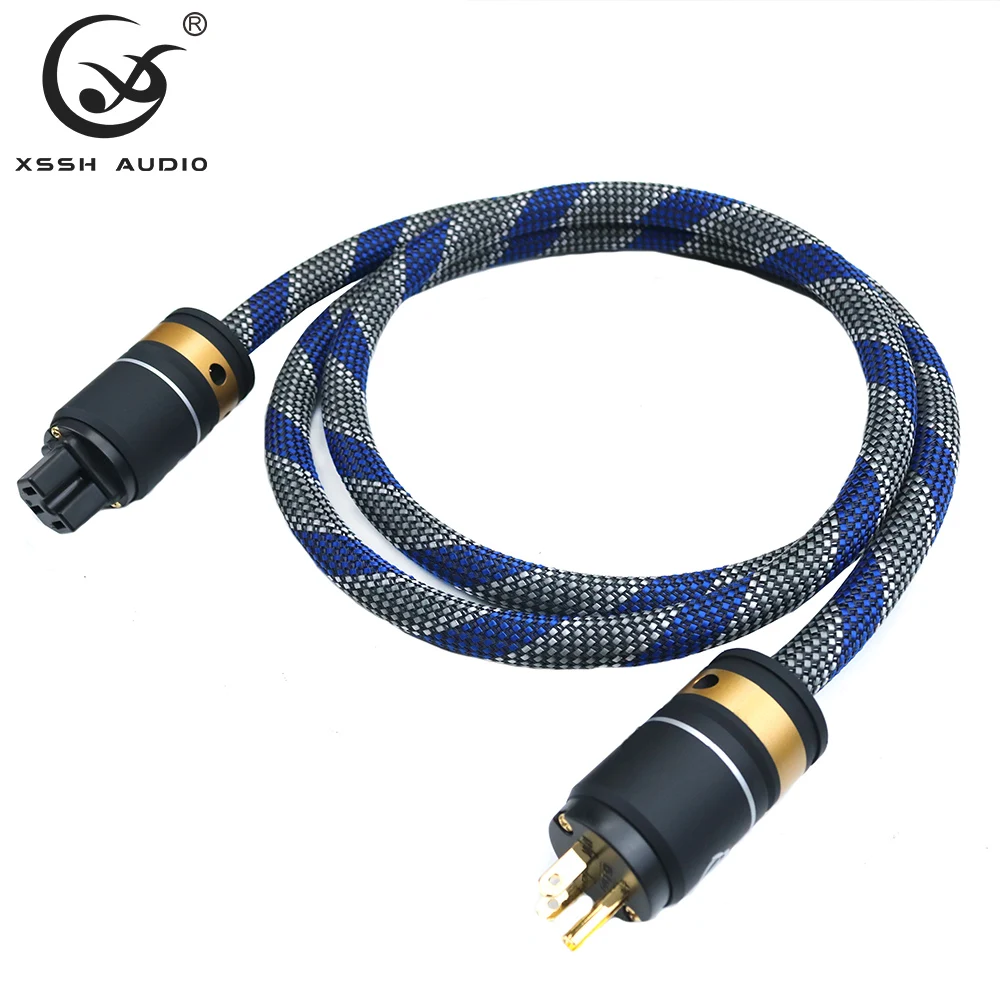 HI END-  XSSH Hifi DIY , 14.5mm OFC     ̱ EU IEC AC   ÷  ̺ ڵ ̾