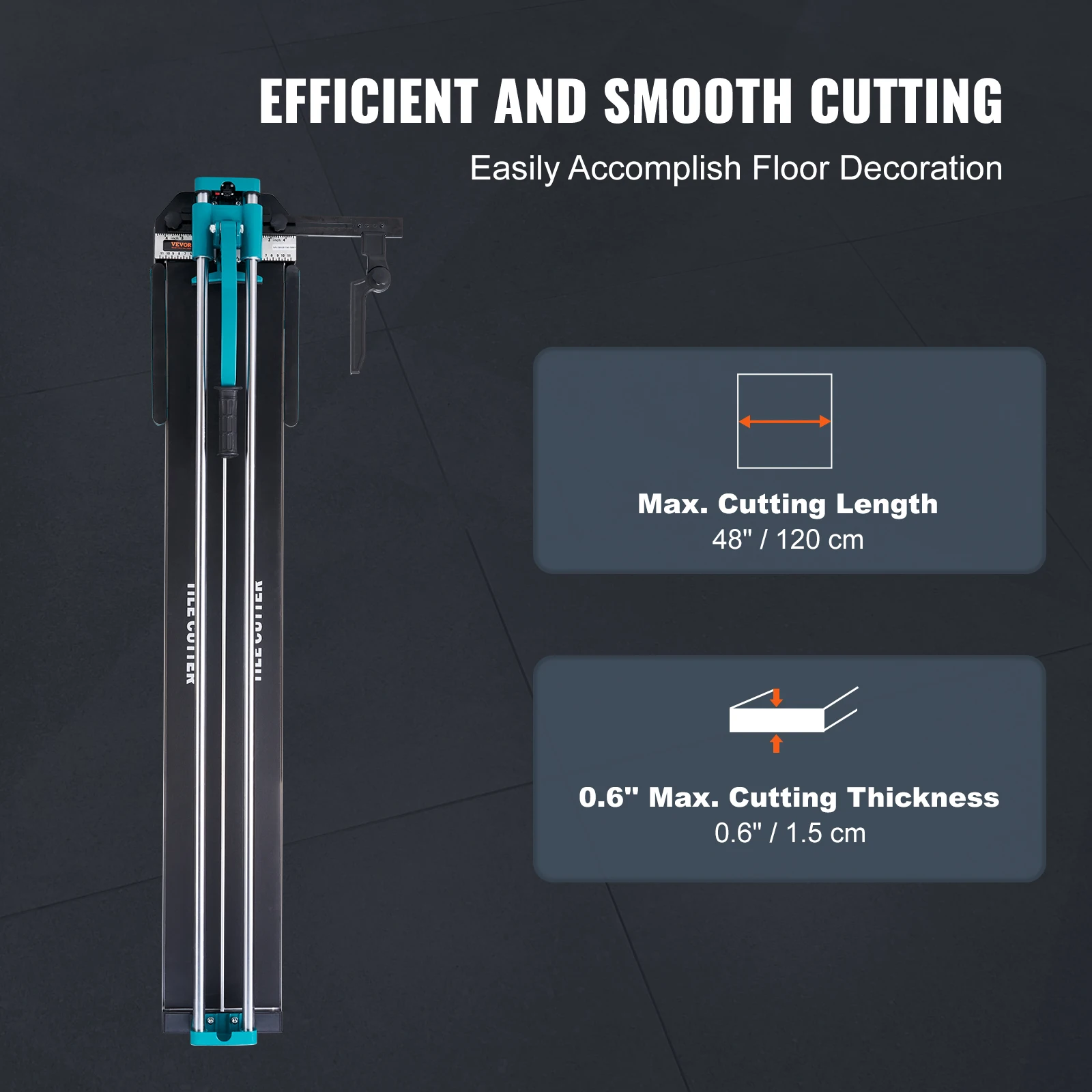 SucceBuy  Manual Tile Cutter Porcelain Ceramic Tile Cutter with Tungsten Carbide Cutting Wheel Infrared Positioning Anti-Skid - 2