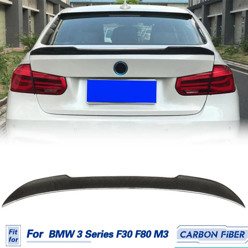 자동차 리어 트렁크 스포일러 윙, 탄소 섬유, BMW 3 시리즈 F30 F80 320i 330i M3 세단 2012 2017 리어 스포일러 부트 리드 윙 립