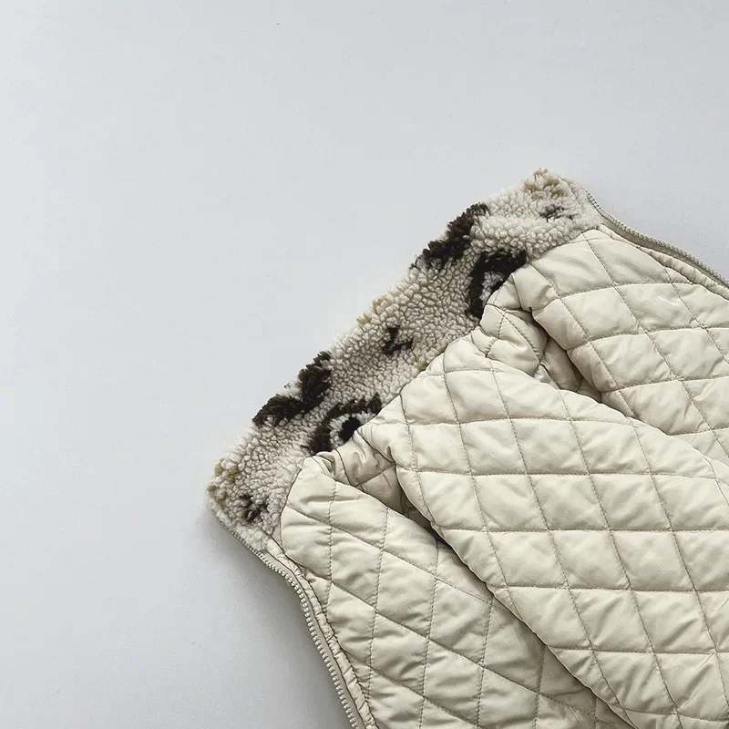 Korean Version Cotton Jacket Winter New for Boys and Girls with Cotton Plush Warm Coat Baby Trendy Children's Clothing