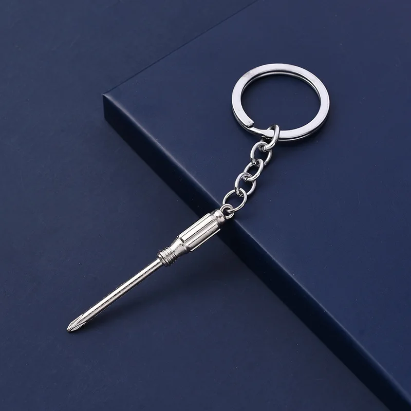 Metal Tools Model Keychain Pliers Spanner Vernier Caliper Saw Screw Driver Shovel Axe