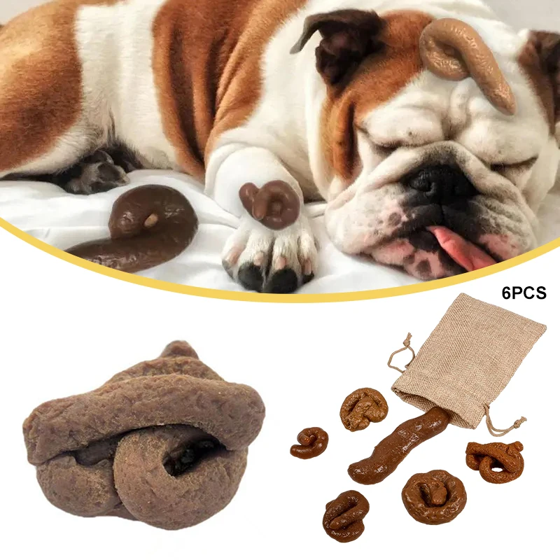6 PCS Fake Poo Soft Fake Dog Poo Prank Joke Fun Toy Trick Novelty Prank Turd April Fools' Day Halloween fake dog poo toy