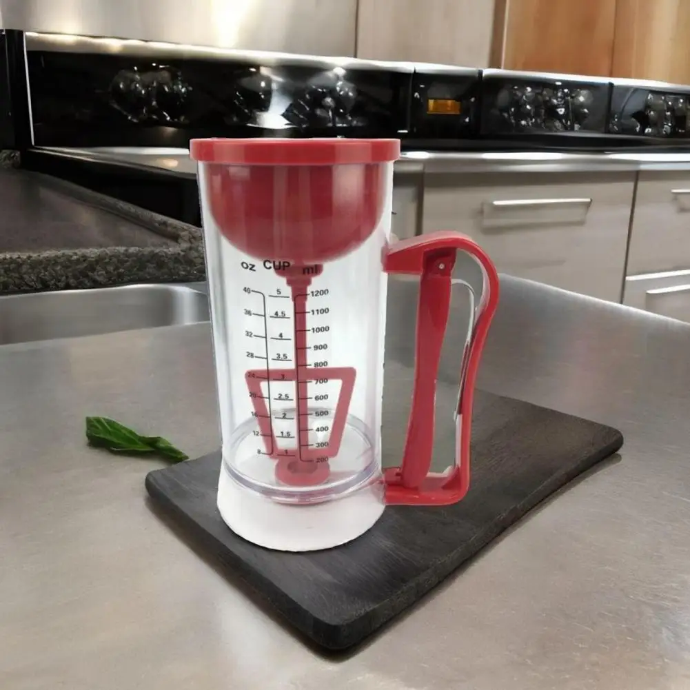 

Batter Mixer Automatic Mixing Batter Dispenser 1200ml Batter Dispenser with Measuring Cupcake Waffle Mix Separator for Crepe