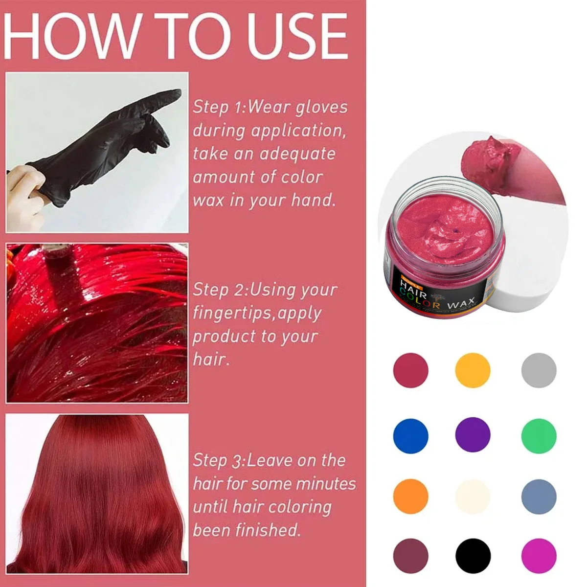 Valentine's Day Temporary Hair and Beard Color Wax