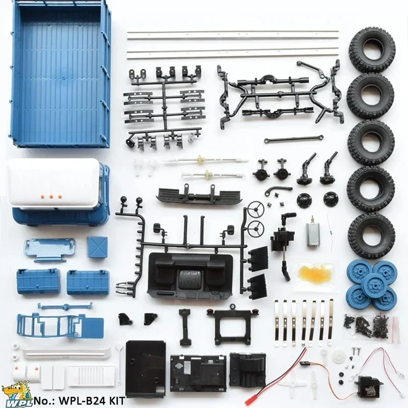 WPL B-24 KIT Remote Control Military Truck DIY Off-Road 4WD B24 RC Car 4 Wheel Buggy Drive Climb GAZ-66 Vehicle Gift Toy for Boy 6