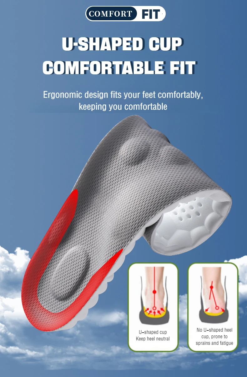 1Pair 4D Soft Plantar Fasciitis Insole Shoes Insoles for Feet Arch Support Orthopedic Inserts Sports Shock Absorption_voghion.com