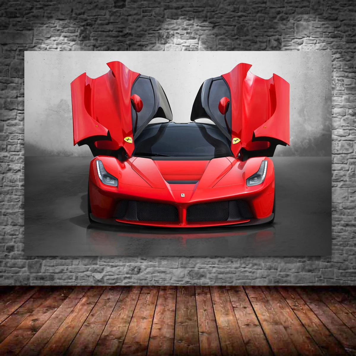 Supercar Ferraris Laferrari Roadster Red Car Canvas Painting Fabric Wall Art Poster E Stampe Per Soggiorno Home Decor