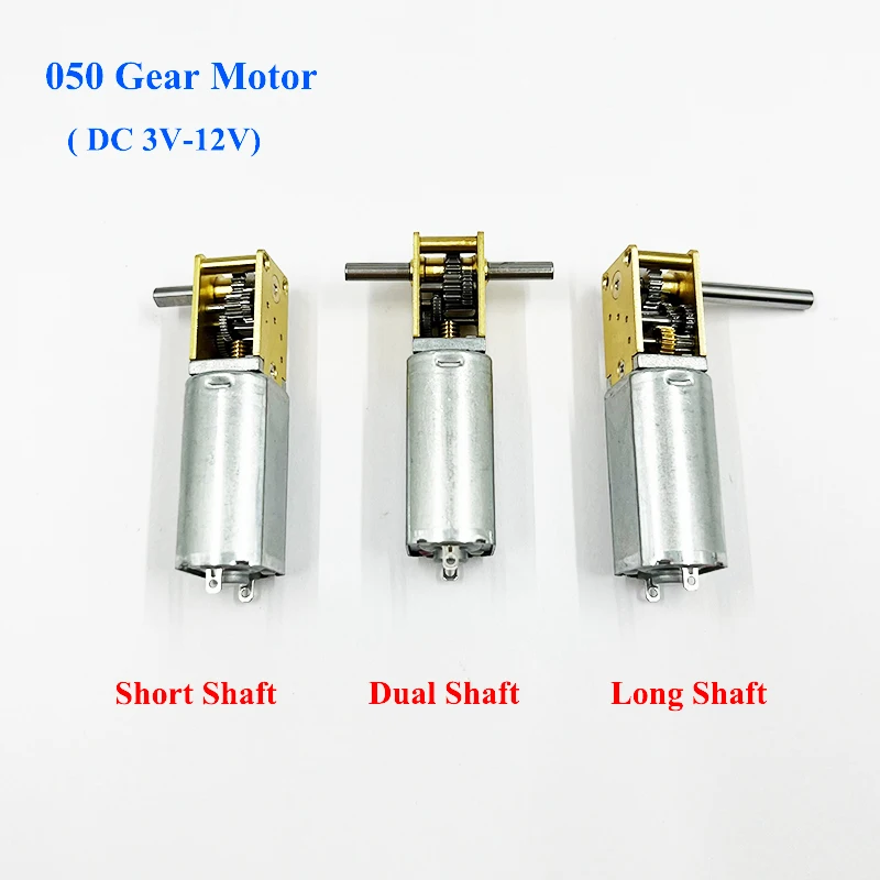 Full Metal Gearbox Worm Gear Motor DC 3V-12V 90 Degree Single/Double/Long Shaft 1PC