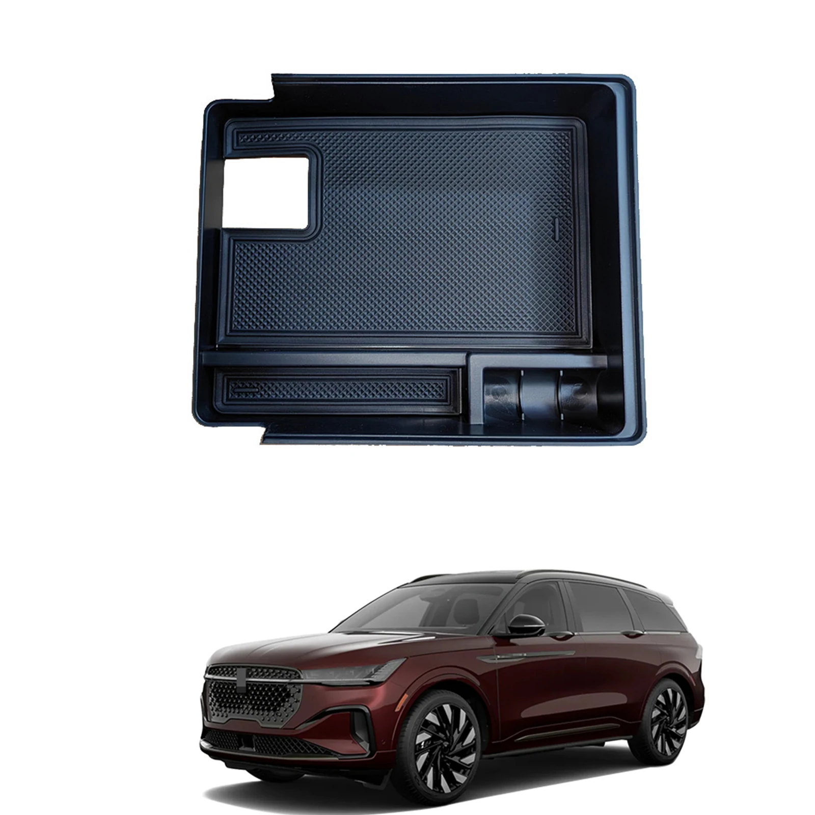 Car Armrest Box Storage for Lincoln Nautilus 2024 Center Console Tray Organizer Tidying Car Accessories Anti-Slip Mats