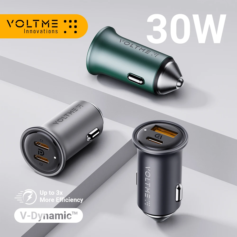 

VOLTME 30W Dual USB C Car Charger Type C Car Charger For iPhone 14 Pro max PD Super Fast Charging Adapter For Samsung Galaxy S23