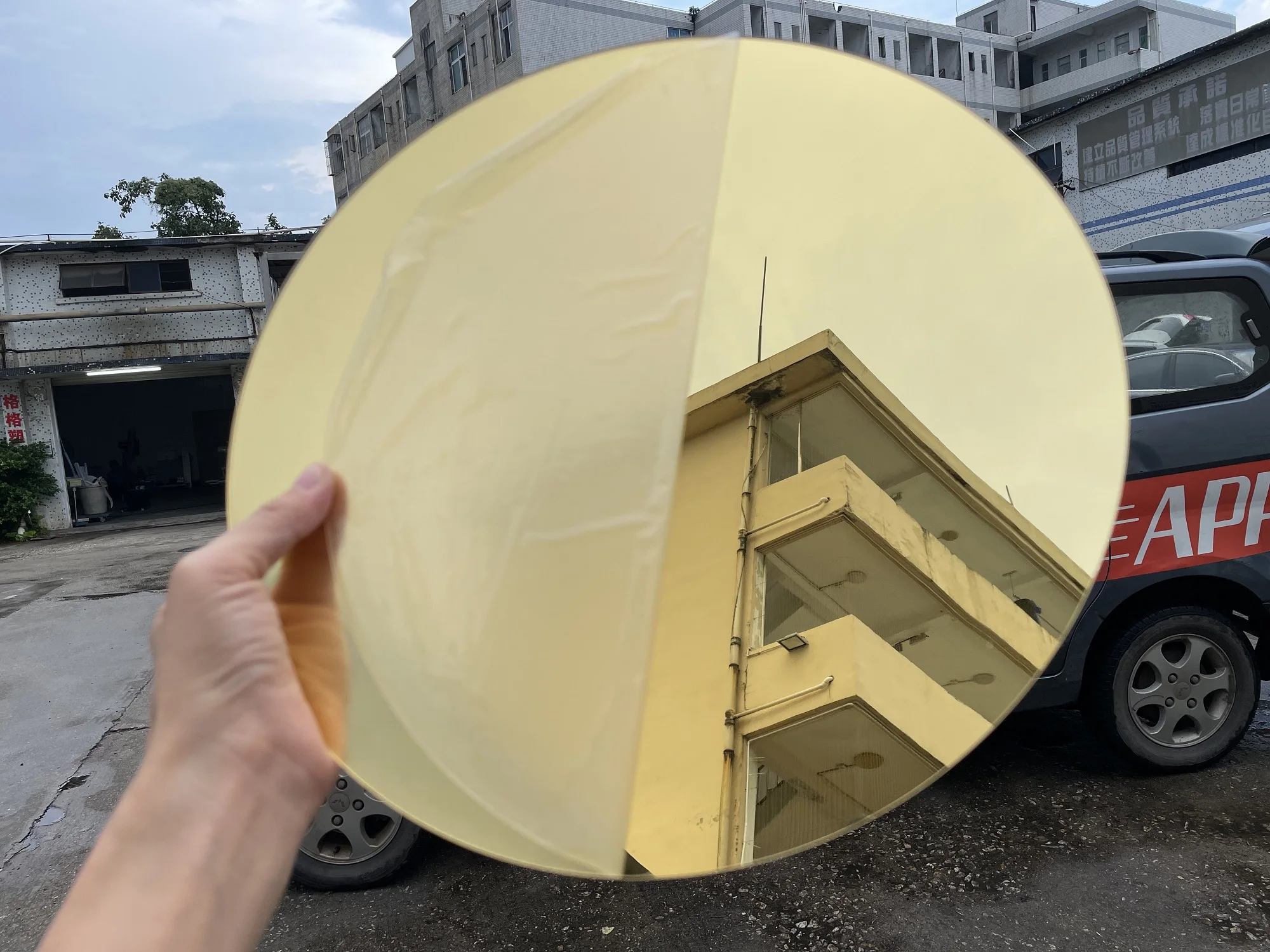 Diameter 300mm Safe Light Gold Round Mirror Acrylic Tray For Home Decor,Wedding Table Candle Centerpiece,Photographic Background