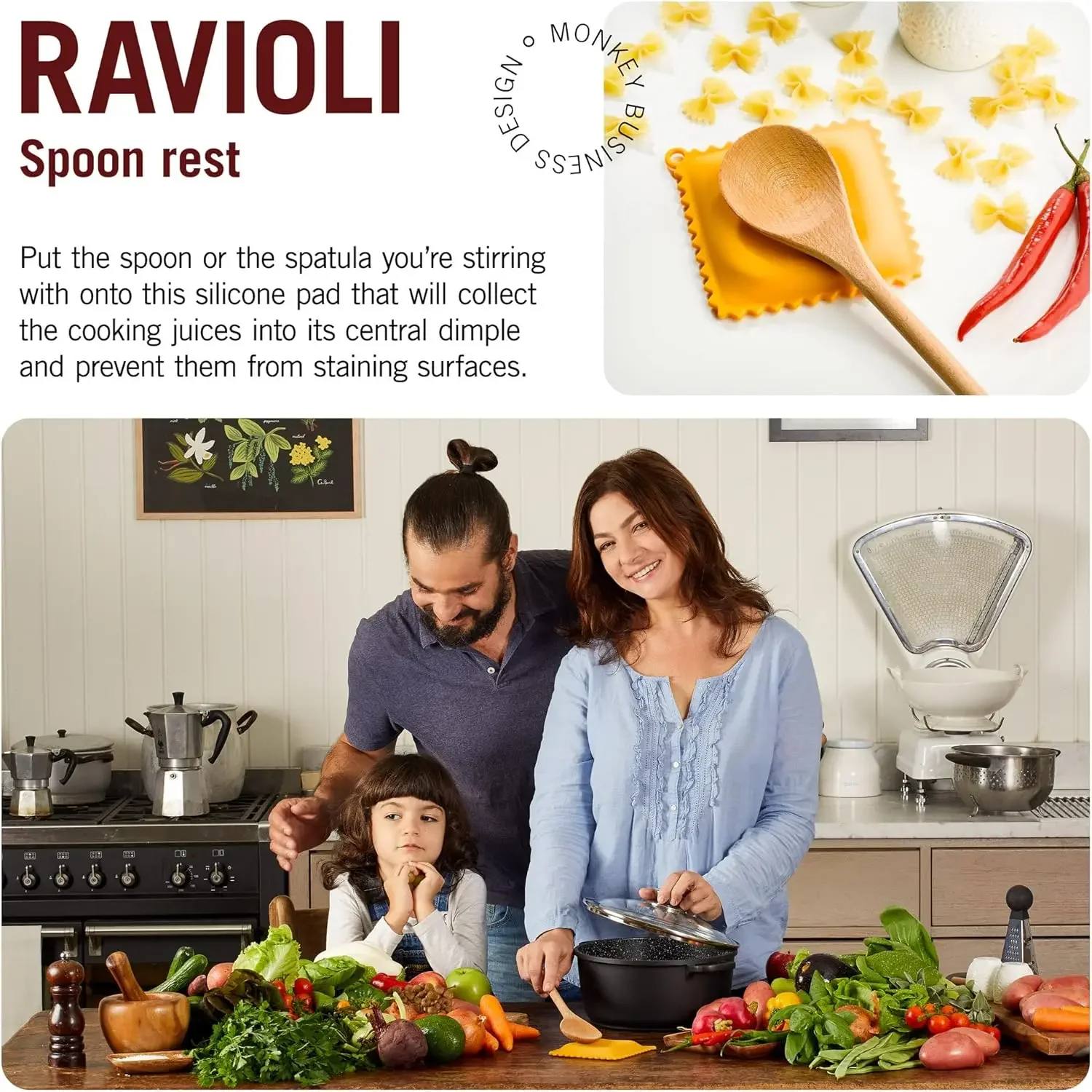 1pc Cute Cartoon Silicone Biscuit-Shaped Spoon Desktop Anti-Scalding Rest - Heat Silicone Mat for Kitchen Gadgets