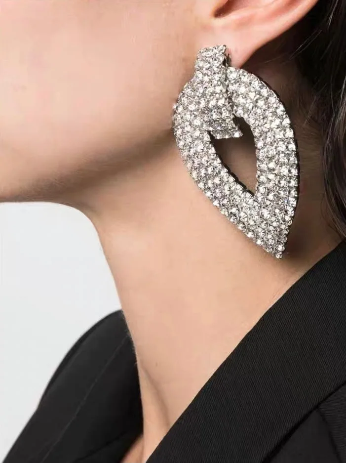 Earrings Temperament Fashion Light Luxurious Heart Geometric Ear Clip For Women Aretes De Mujer Pendientes Boucle D’Oreille