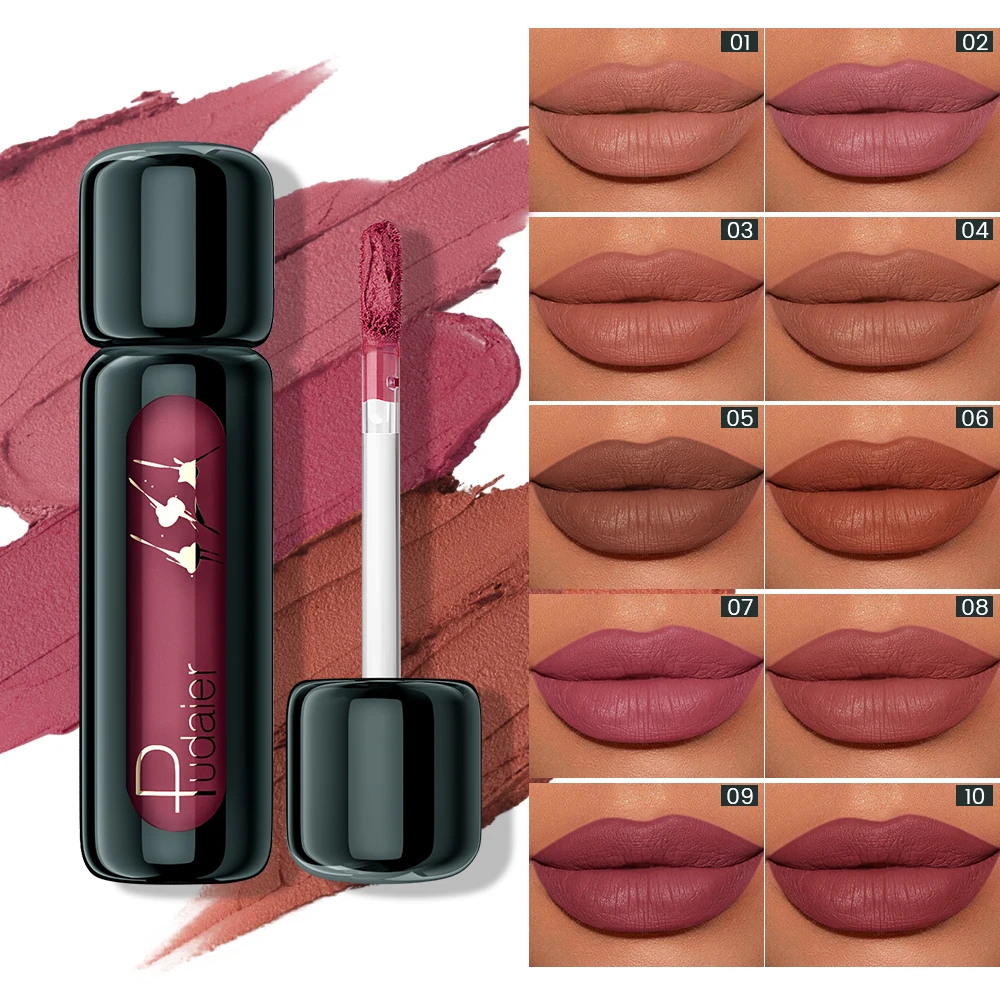 Pudaier 9 kleuren matte lip mousse fluweelzachte finish hooggepigmenteerd_voghion.com