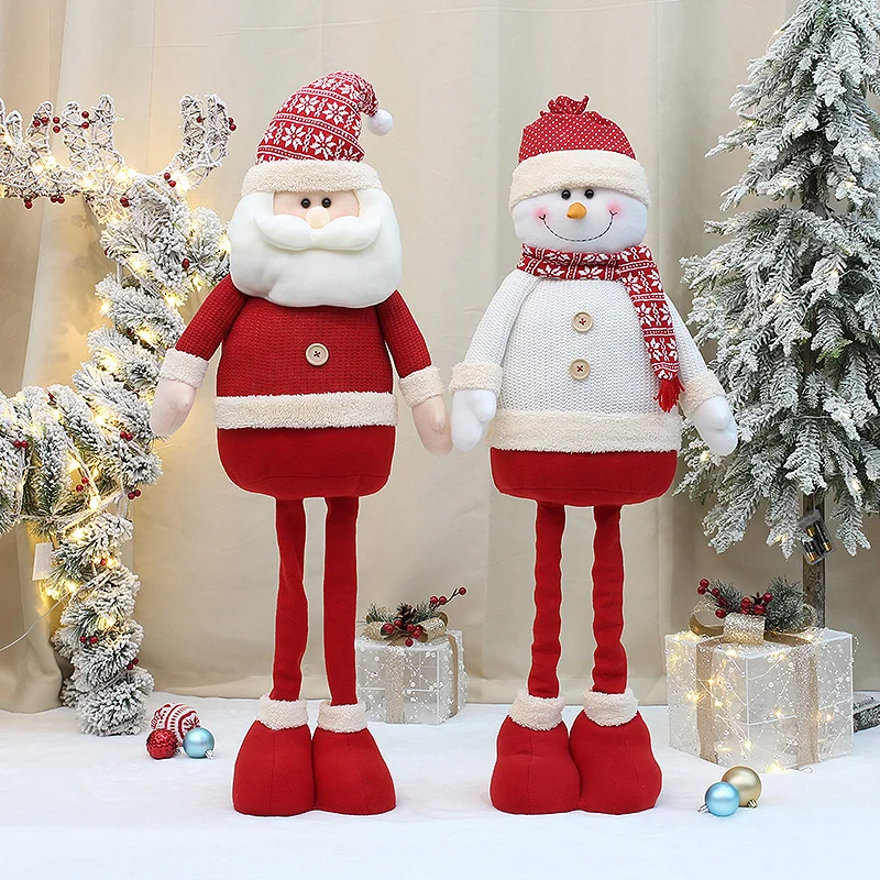 Elk Christmas Party Decoration Dolls Decorazione Natalizia Per Albero Babbo Natale Pupazzo Di Neve Giocattoli Figurine Decorazi