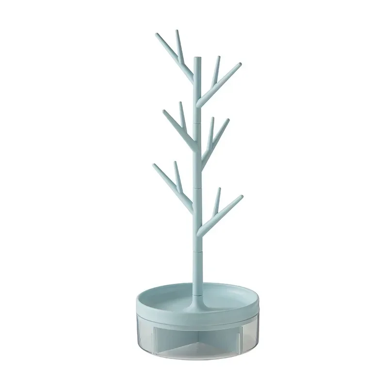 1pc Rotable Jewelry Stand Creative Tree Branch Earrings Necklace Ring Display Rack Desktop Multifunctional Storage Holder