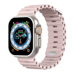 Ocean Silicone Strap for Apple Watch - Durable and Stylish Wristband (Pinksand)