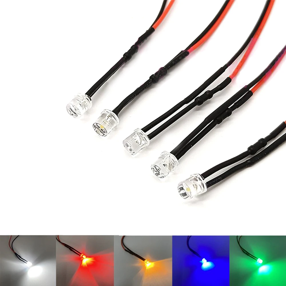 100x ultra bright round tri color water clear 4pin min f5 5mm rgb common anode led red green blue emitting diodes led lamp bulb 10pcs 5mm Pre-Wired Flat Top Wide Angle LEDs Ultra Bright LED Emitting Diodes Bulb Lights 3V 5V6V 9V 12V 24V 36V 48V 110V 220V