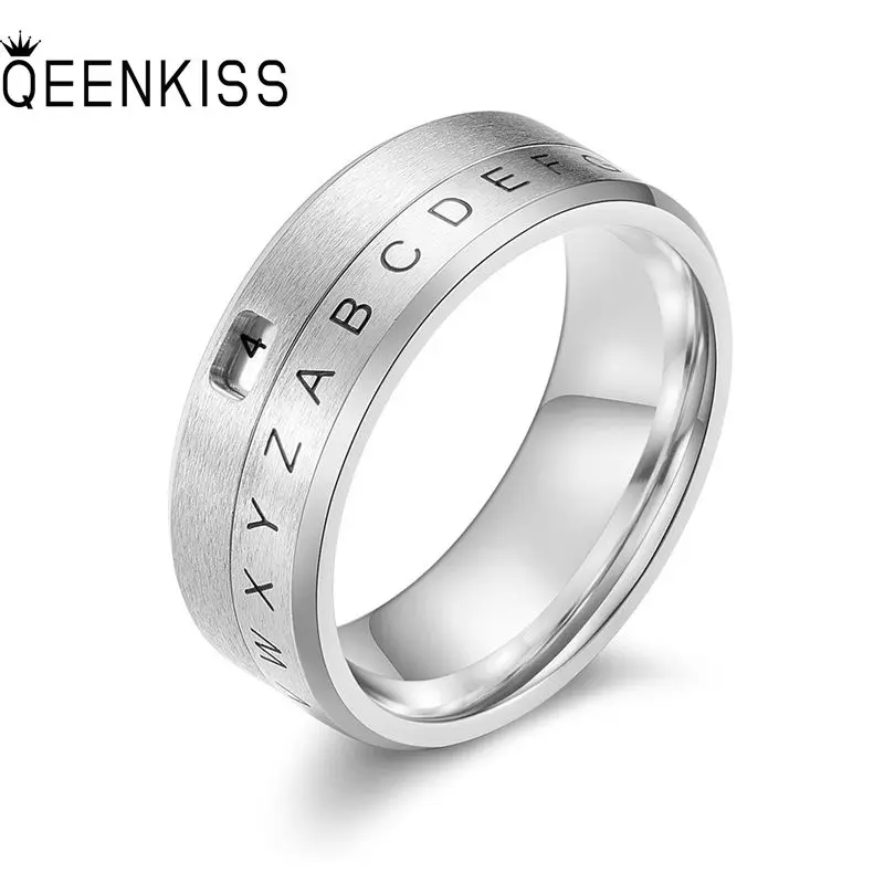 

QEENKISS RG8139 изящные ювелирные изделия, оптовая продажа, модный подарок на день рождения, свадьбу, кольцо из титановой нержавеющей стали с грави...