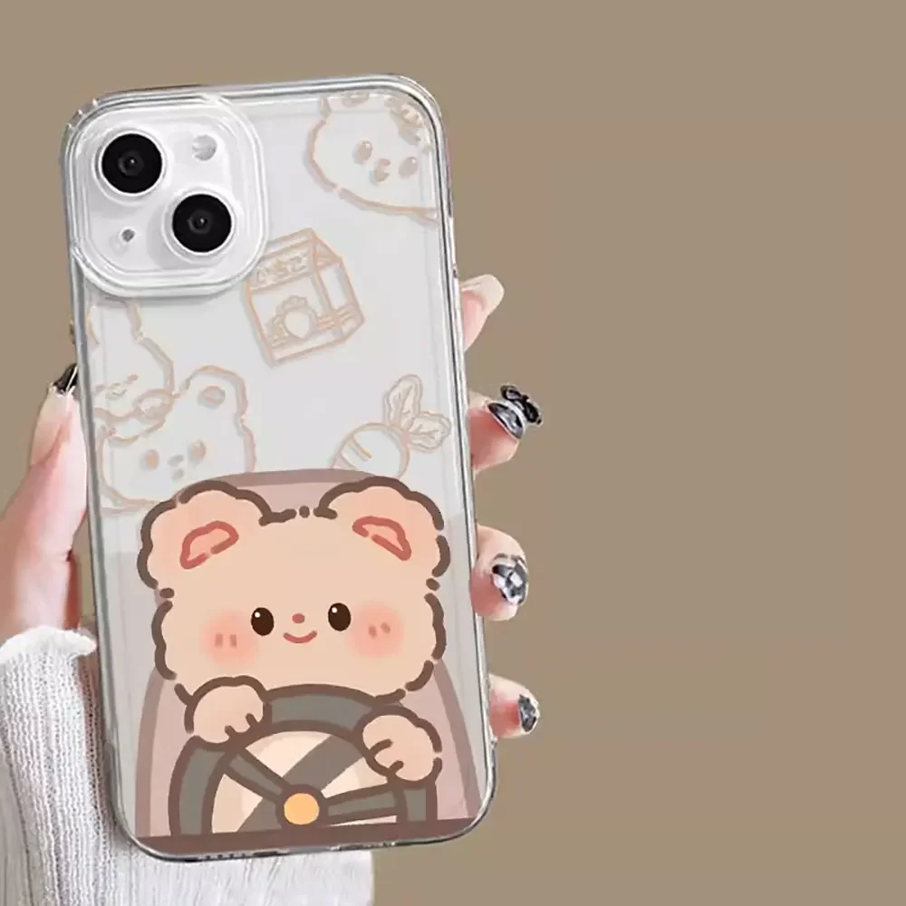 Adorable Bunny Bear Couples Soft Phone Case