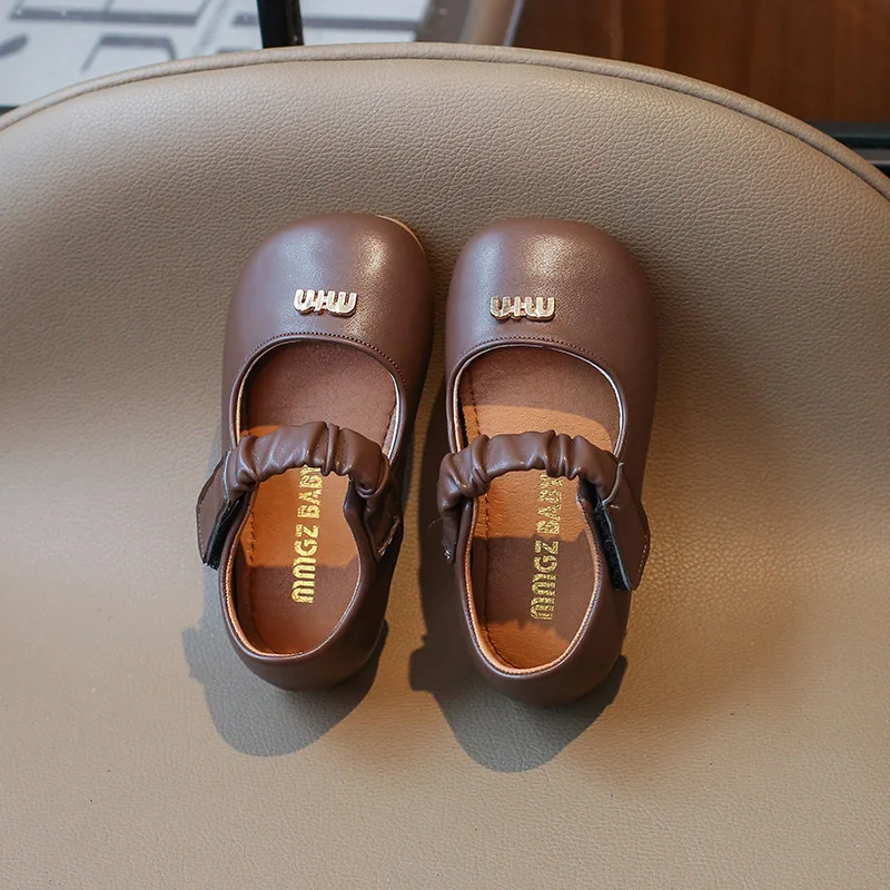 Leather Shoes Girls Shoes New Children Leather Shoes Girl Single Shoes Autumn Fashion Baby Princess Kids Non-slip Soft Sole Casual J378