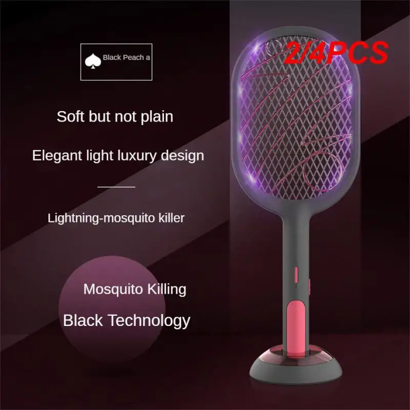 

2/4PCS Hot Sale 3000V Electric Insect Racket Swatter Zapper USB 1200mAh Rechargeable Mosquito Swatter Kill Fly Bug Zapper