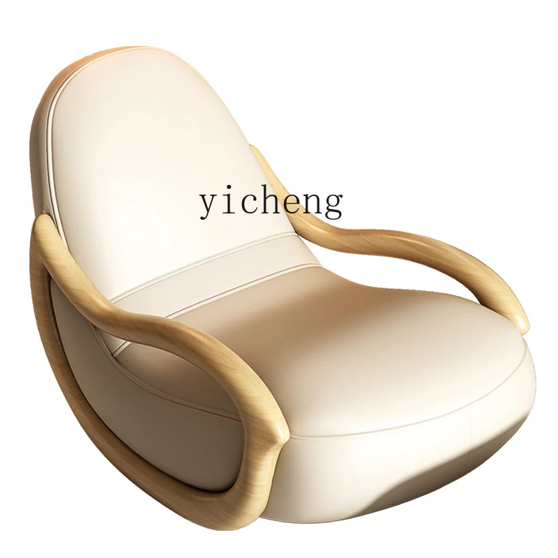 

XL Solid Wood Rocking Chair Leisure Chair Sofa Recliner Technology Fabrics Leisure Chair