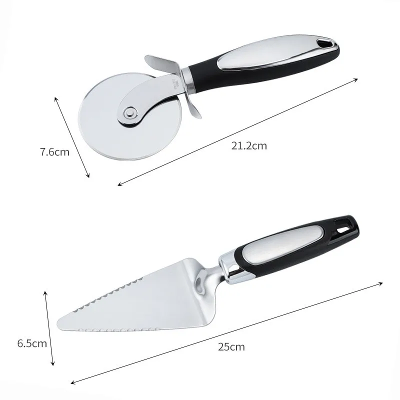 Premium Stainless Steel Kitchen Pizza Cutter Wheel Server Tools Home Knife Waffle Cookies Cake Bread Dough Slicer Baking Gadgets