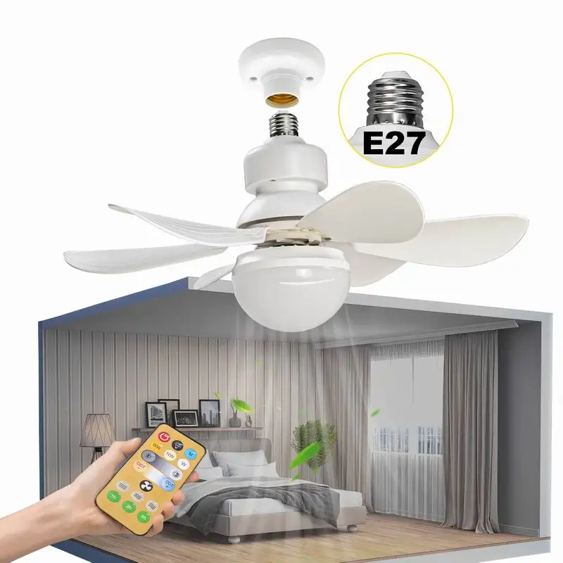 

Светодиодные светильники 40 Вт, потолочный вентилятор E27 с дистанционным управлением для затемнения, гостиной, кабинета, бытовой фонарь