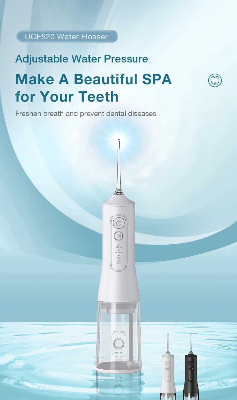 Description Picture 2 of itemDental Oral Irrigator Water Flosser Thread Teeth Pick Mouth Washing Machine 1500mah 4 Modes Type-C Rechargeable 300ml Tank