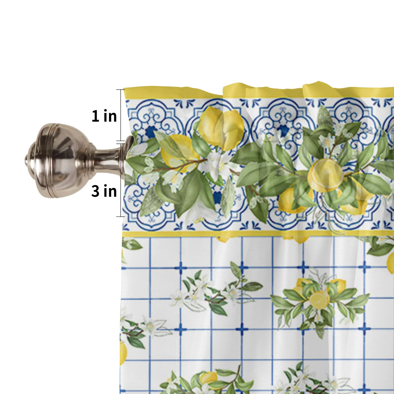 ZEDLIYU Valances for Windows Kitchen Living Room Small Window  Bedroom  Room Decor Valance Lemon 1 Panel 5