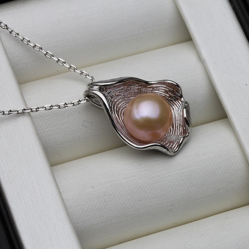White Natural Freshwater Water Drop Pearl Pendant 925 Silver Necklace 45cm For Women Girl Gift pendant necklace,silver necklace