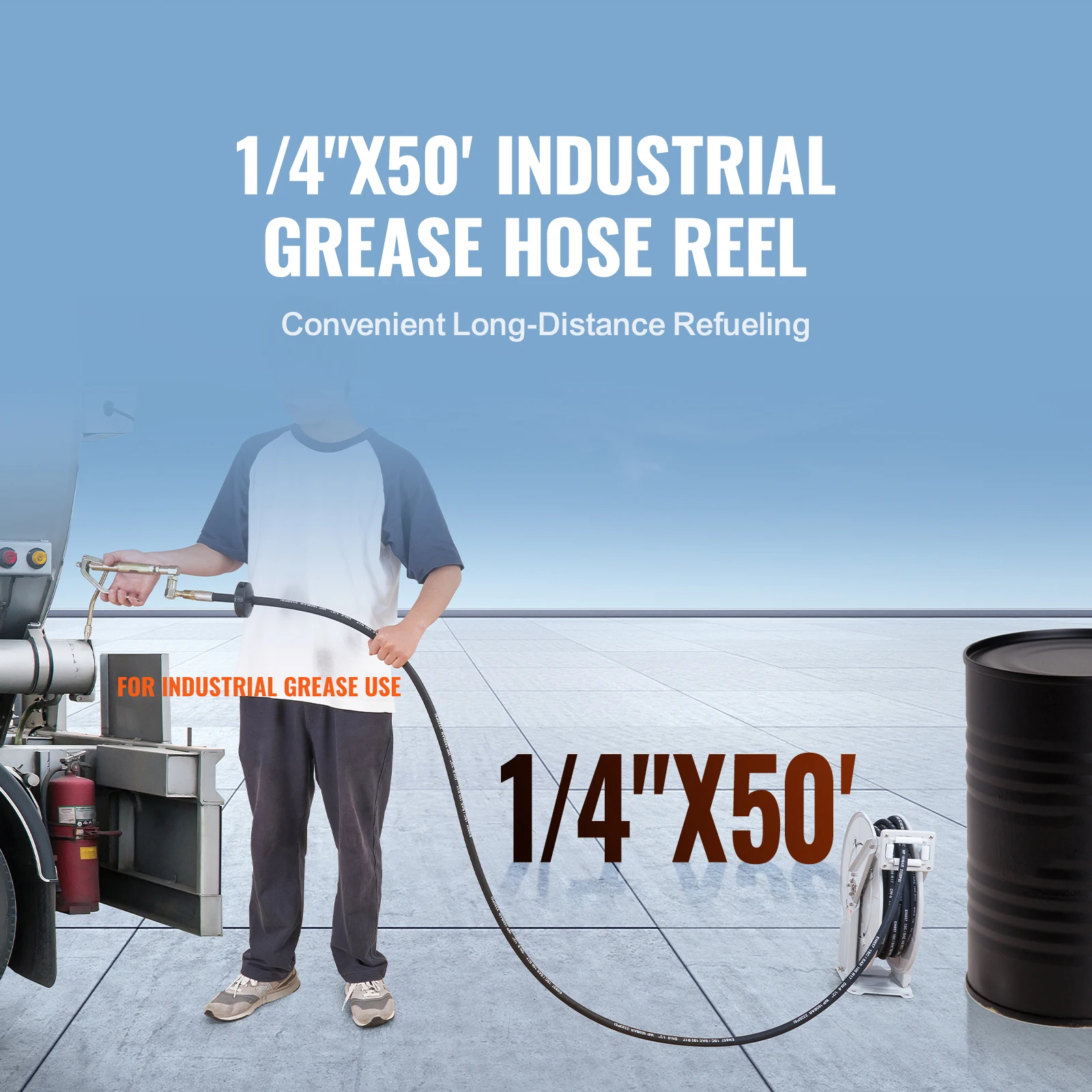 Retractable Fuel Hose Reel for Auto Repair Heavy Industries