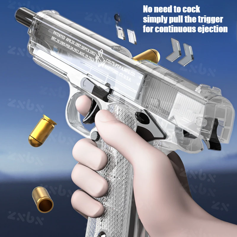 1911 Transparent Shell Ejecting Gun Non-firing Pistol Model with