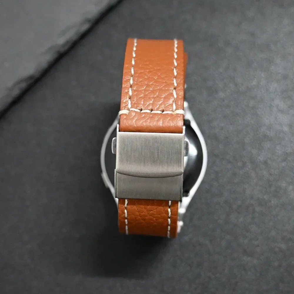 Premium Leather Strap for Men's Smart Watches, 22mm Bracelet