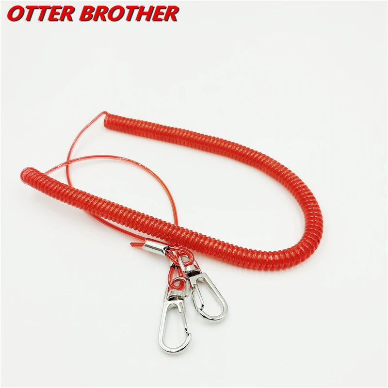 Fishing Coiled Lanyard with Steel Core - 3M Safety Rope and Tackle Accessory