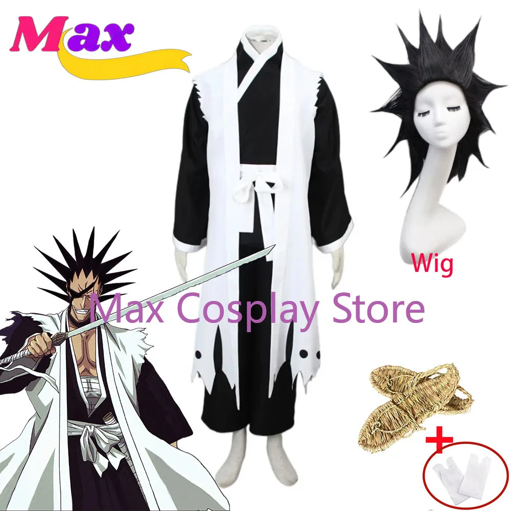

Max Anime Bleach 11th Division Captain Zaraki Kenpachi Cosplay Costume Kimono Uniform Suit Men's Costumes Custom size