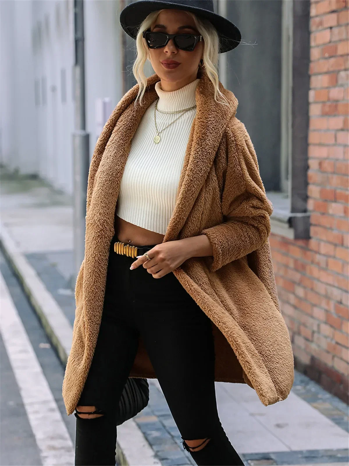 Women's Winter Coat for Women Thick Warm Cardigan Jacket Bubble Velvet Outerwear Clothing Brown Red Purple Woman Clothes Female