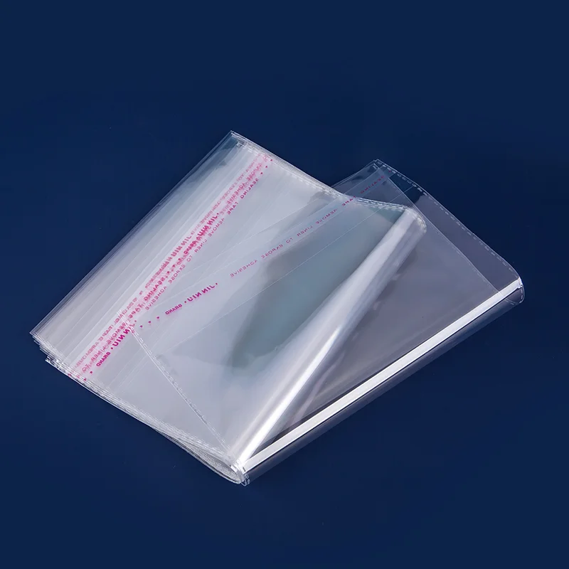 100pcs 자체 접착 유리 가방 opp 폴리에틸렌 장난감 의류 제품 포장 가방 인쇄 가능한 로고가있는 두꺼운 봉인 된 가방