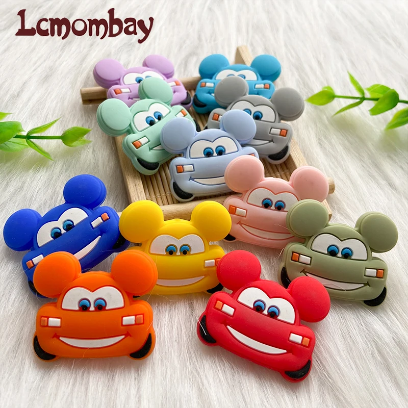 10pcs Silicone Teeth Food Grade Mini Silicone Car Baby Cartoon Tooth Beads for DIY Necklace Chain Accessories 4