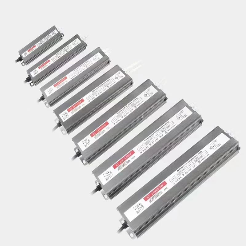야외 방수 IP67 램프 조명 변압기, AC85-265V DC12V 24V LED 드라이버 전원 공급 장치, 100W 200W 300W 400W 500W 600W