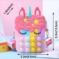 Silicone Coin Purse for Girls Messenger Bag Silicone cute animal bag messenger bag coin purse for kids stress relief pop fingert 4