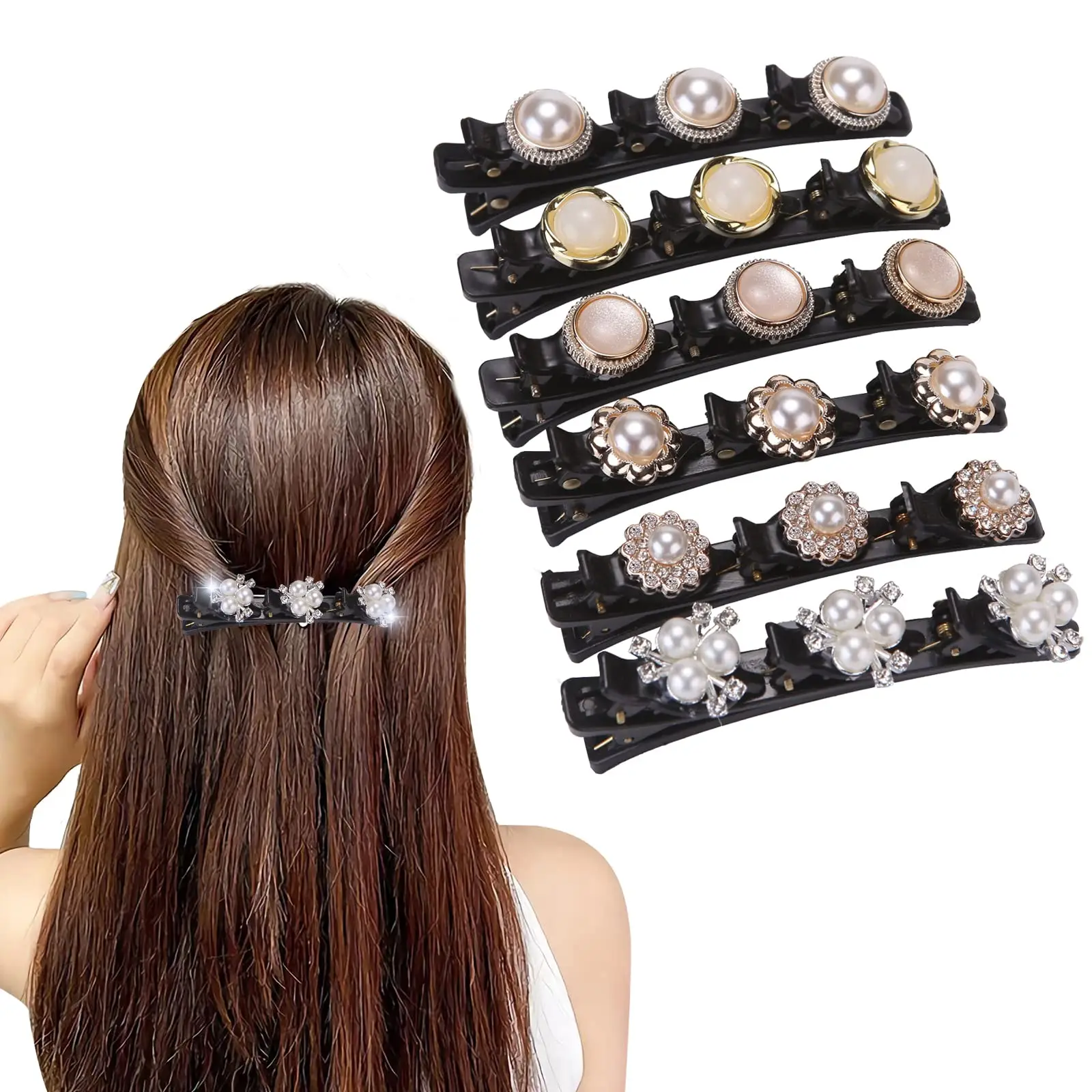 Sparkling Braided Hair Clips for Women Girls Easily Braided Hair Clips