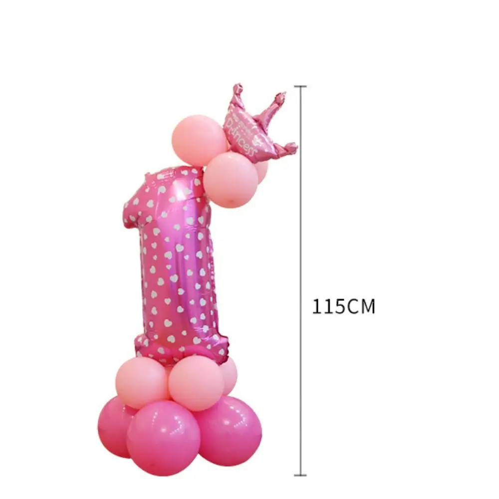 32in Birthday Party Number Balloon Star Print Blue Pink Number 0-9 Foil Balloon Aluminum Film Cartoon Zoo Theme Decoration