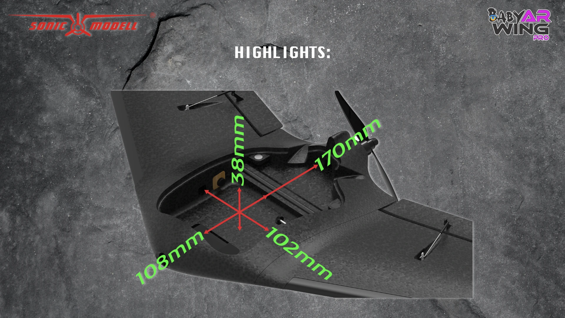 Sonicmodell Baby AR Wing Pro 682mm Wingspan EPP FPV Flying Wing RC Airplane KIT/PNP