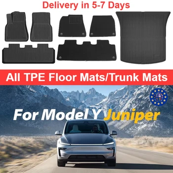 NovaAcc Floor Mats for Tesla Model Y 2025+ Juniper TPE All-Weather Waterproof Trunk Liners Non-Slip Car Interior Accessories 1