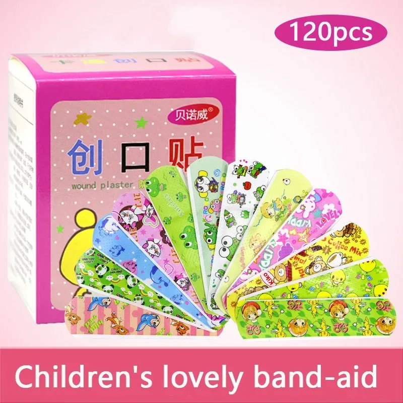 Adhesive Plaster Cartoon Animal Pattern Children's Catch Hemostatic Patch First-Aid Children Strip Emergency Kit Wound Plaster Patches 120Pcs/lot