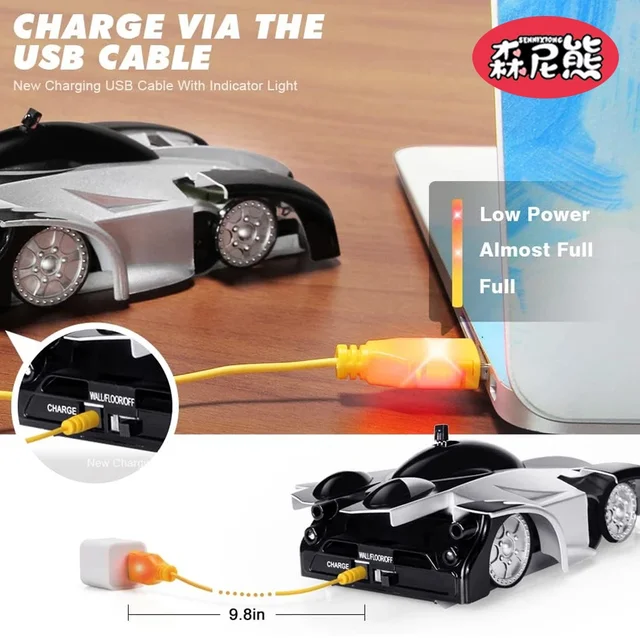 SENNIXIONG RC 1:24 Wall Climbing Car With Light Anti Gravity 360 Rotating Model Electric Stunt Drifting Vehicle Toy for Children 4