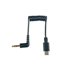 Type - C to Type - C Microphone Cable with TPE 3.5mm Spring Wire for Compact Audio Devices (3.5MM Black)
