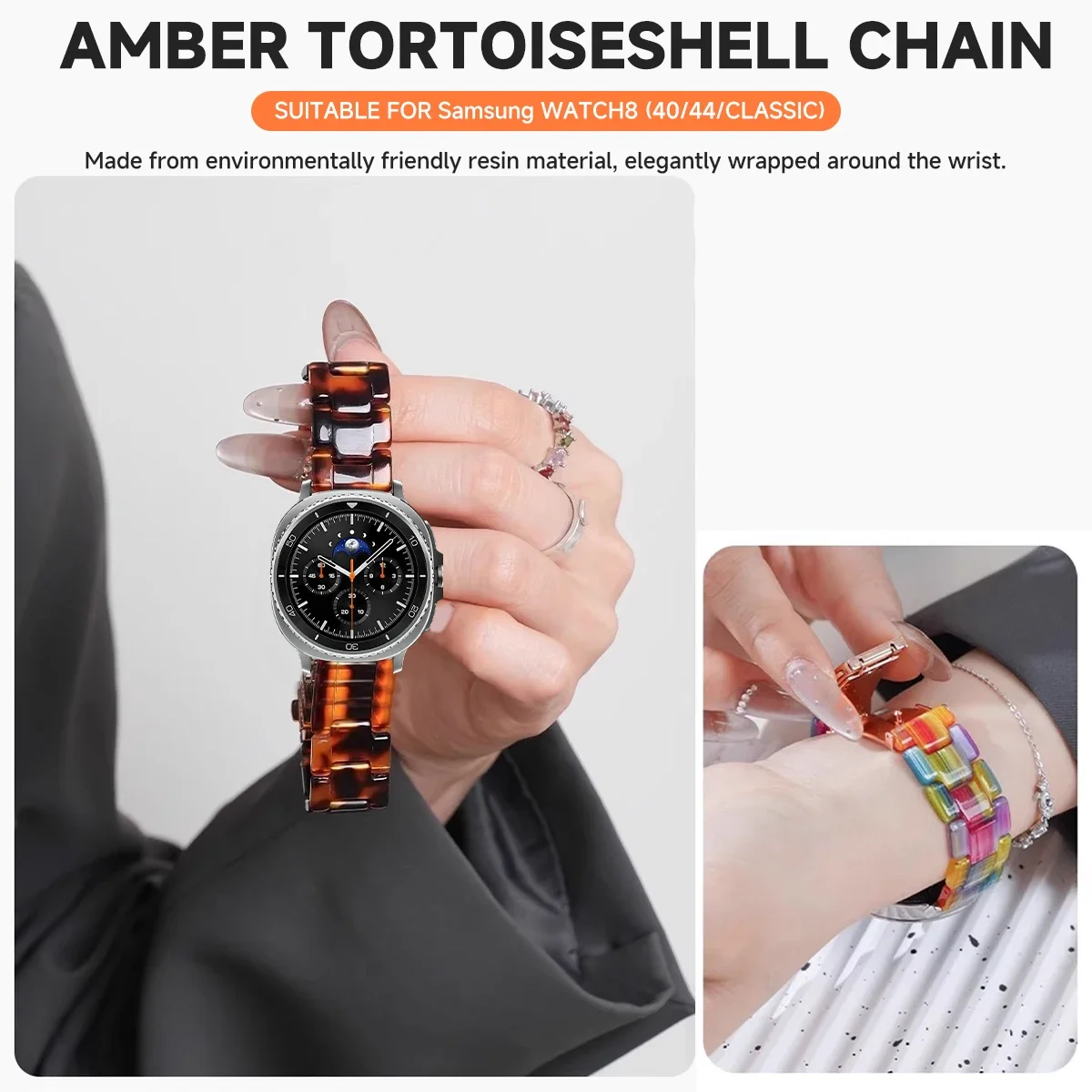 Luxury Transparent Resin Strap - Premium Link Bracelet
